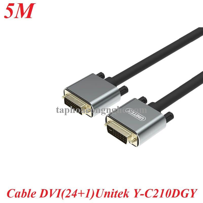 Unitek 98943 Y-C210DGY 5M Màu Xám Cáp 2 đầu DVI 24+1 dây tròn 30098943